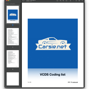 eBook – VCDS coding list