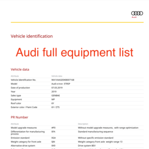 Audi Equipment decoder by VIN